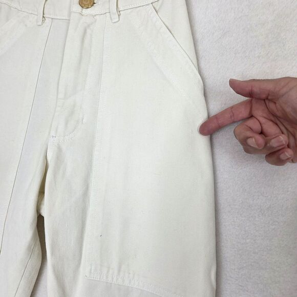 Big Bud Press Cigarette Pencil Pants Unisex Size XXS 60s Work High Rise Ivory - Picture 9 of 16